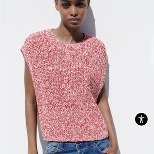 ZARA oversized knit sweater vest